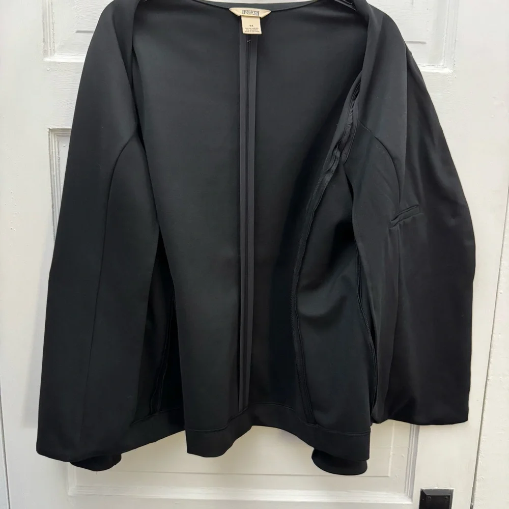 Workwear Blazer Jacket Duluth Trading Co Women’s Size 14 Black - Picture 8 of 9